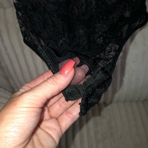 Sheer Black Thong Teddy Lingerie - Picture 8 of 11